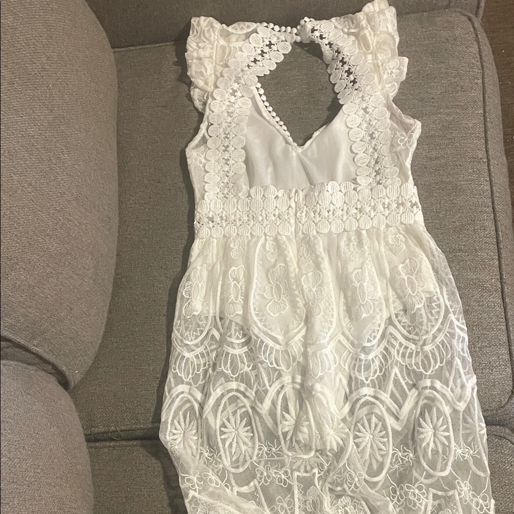 Cupshe White Crochet Lace Maxi Dress - Picture 5 of 7